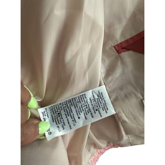 J CREW Pink Wool Blend Mario Bellucci Blazer Jacket Size 14 - Picture 10 of 11